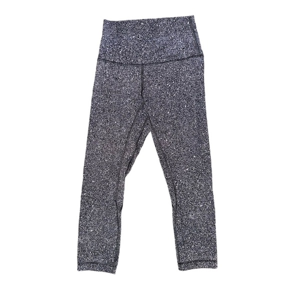 Lululemon Align Crop 21" High Rise Leggings / Luminesce Splatter Ice Gray Black - Picture 4 of 10